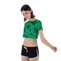 Folk flowers print Floral pattern Ethnic art Tie Back Short Sleeve Crop Tee View2