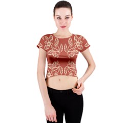 Floral Folk Damask Pattern Fantasy Flowers Floral Geometric Fantasy Crew Neck Crop Top by Eskimos