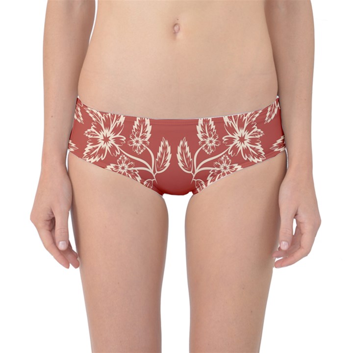 Floral folk damask pattern Fantasy flowers Floral geometric fantasy Classic Bikini Bottoms