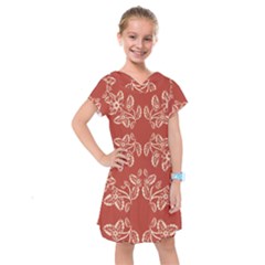 Floral Folk Damask Pattern Fantasy Flowers Floral Geometric Fantasy Kids  Drop Waist Dress by Eskimos