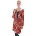 Floral folk damask pattern Fantasy flowers Floral geometric fantasy Hooded Pocket Cardigan View1