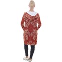 Floral folk damask pattern Fantasy flowers Floral geometric fantasy Hooded Pocket Cardigan View2