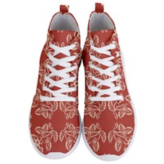 Floral Folk Damask Pattern Fantasy Flowers Floral Geometric Fantasy Men s Lightweight High Top Sneakers by Eskimos