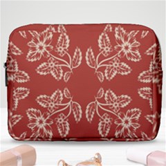 Floral Folk Damask Pattern Fantasy Flowers Floral Geometric Fantasy Make Up Pouch (large) by Eskimos