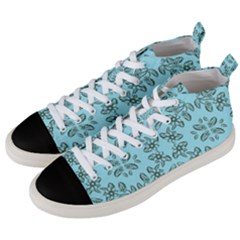 Floral Folk Damask Pattern Fantasy Flowers Floral Geometric Fantasy Men s Mid-top Canvas Sneakers by Eskimos