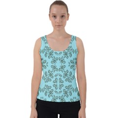 Floral Folk Damask Pattern Fantasy Flowers Floral Geometric Fantasy Velvet Tank Top by Eskimos