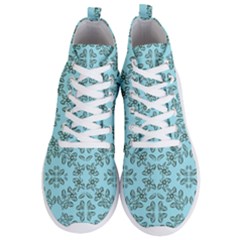 Floral Folk Damask Pattern Fantasy Flowers Floral Geometric Fantasy Men s Lightweight High Top Sneakers by Eskimos