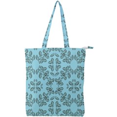 Floral Folk Damask Pattern Fantasy Flowers Floral Geometric Fantasy Double Zip Up Tote Bag by Eskimos