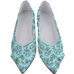 Floral Folk Damask Pattern Fantasy Flowers Floral Geometric Fantasy Women s Bow Heels by Eskimos