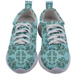 Floral Folk Damask Pattern Fantasy Flowers Floral Geometric Fantasy Kids Athletic Shoes by Eskimos