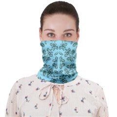 Floral Folk Damask Pattern Fantasy Flowers Floral Geometric Fantasy Face Covering Bandana (adult)