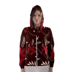 Sfolk Flowers Print Floral Pattern Ethnic Art Women s Hooded Windbreaker by Eskimos