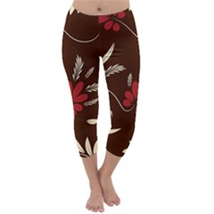 Sfolk Flowers Print Floral Pattern Ethnic Art Capri Winter Leggings  by Eskimos