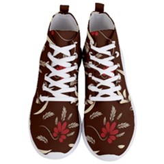 Sfolk Flowers Print Floral Pattern Ethnic Art Men s Lightweight High Top Sneakers by Eskimos