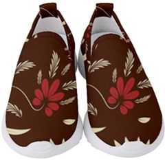 Sfolk Flowers Print Floral Pattern Ethnic Art Kids  Slip On Sneakers by Eskimos