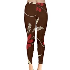 Sfolk Flowers Print Floral Pattern Ethnic Art Leggings  by Eskimos