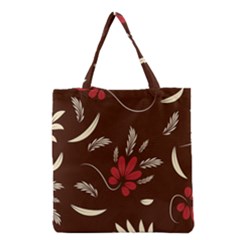 Sfolk Flowers Print Floral Pattern Ethnic Art Grocery Tote Bag by Eskimos