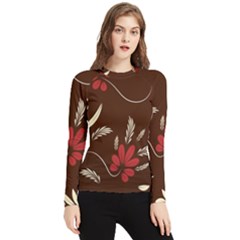 Sfolk Flowers Print Floral Pattern Ethnic Art Women s Long Sleeve Rash Guard