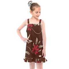 Sfolk Flowers Print Floral Pattern Ethnic Art Kids  Overall Dress by Eskimos