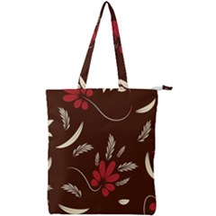 Sfolk Flowers Print Floral Pattern Ethnic Art Double Zip Up Tote Bag by Eskimos