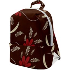 Sfolk Flowers Print Floral Pattern Ethnic Art Zip Up Backpack