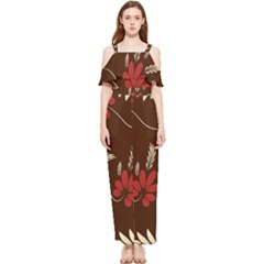 Sfolk Flowers Print Floral Pattern Ethnic Art Draped Sleeveless Chiffon Jumpsuit