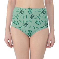 Folk Flowers Print Floral Pattern Ethnic Art Classic High-waist Bikini Bottoms by Eskimos