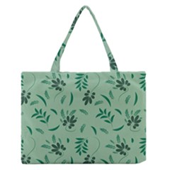 Folk Flowers Print Floral Pattern Ethnic Art Zipper Medium Tote Bag by Eskimos