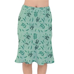 Folk Flowers Print Floral Pattern Ethnic Art Short Mermaid Skirt by Eskimos