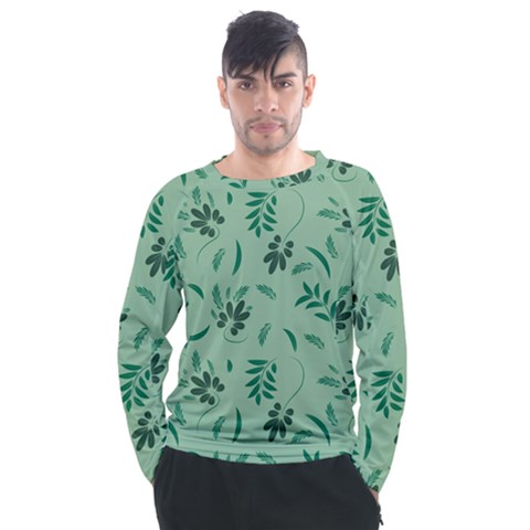 Folk Flowers Print Floral Pattern Ethnic Art Men s Long Sleeve Raglan Tee by Eskimos