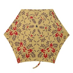 Floral Folk Damask Pattern Fantasy Flowers Floral Geometric Fantasy Mini Folding Umbrellas by Eskimos