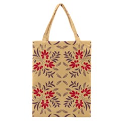 Floral Folk Damask Pattern Fantasy Flowers Floral Geometric Fantasy Classic Tote Bag by Eskimos