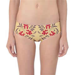 Floral Folk Damask Pattern Fantasy Flowers Floral Geometric Fantasy Classic Bikini Bottoms by Eskimos