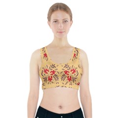 Floral Folk Damask Pattern Fantasy Flowers Floral Geometric Fantasy Sports Bra With Pocket by Eskimos