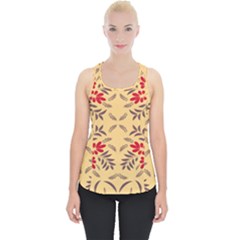 Floral Folk Damask Pattern Fantasy Flowers Floral Geometric Fantasy Piece Up Tank Top by Eskimos