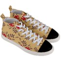 Floral folk damask pattern Fantasy flowers Floral geometric fantasy Men s Mid-Top Canvas Sneakers View3