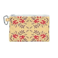 Floral Folk Damask Pattern Fantasy Flowers Floral Geometric Fantasy Canvas Cosmetic Bag (medium) by Eskimos