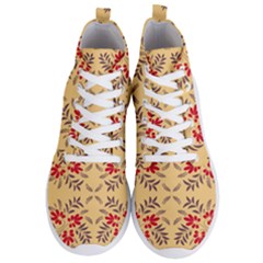 Floral Folk Damask Pattern Fantasy Flowers Floral Geometric Fantasy Men s Lightweight High Top Sneakers by Eskimos