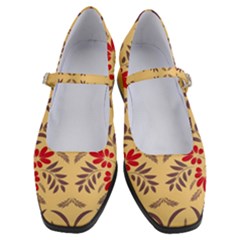 Floral Folk Damask Pattern Fantasy Flowers Floral Geometric Fantasy Women s Mary Jane Shoes by Eskimos