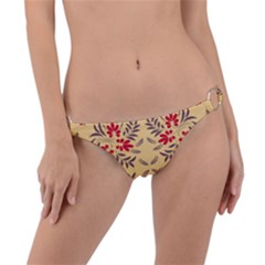 Floral Folk Damask Pattern Fantasy Flowers Floral Geometric Fantasy Ring Detail Bikini Bottom by Eskimos