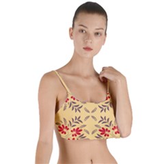 Floral Folk Damask Pattern Fantasy Flowers Floral Geometric Fantasy Layered Top Bikini Top  by Eskimos