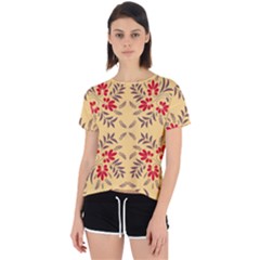 Floral Folk Damask Pattern Fantasy Flowers Floral Geometric Fantasy Open Back Sport Tee by Eskimos