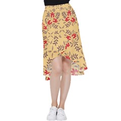 Floral Folk Damask Pattern Fantasy Flowers Floral Geometric Fantasy Frill Hi Low Chiffon Skirt by Eskimos