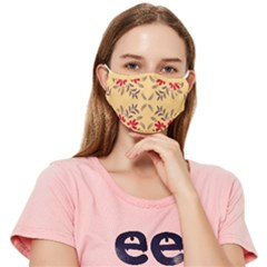 Floral Folk Damask Pattern Fantasy Flowers Floral Geometric Fantasy Fitted Cloth Face Mask (adult) by Eskimos