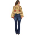 Floral folk damask pattern Fantasy flowers Floral geometric fantasy Boho Long Bell Sleeve Top View4