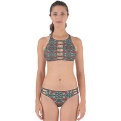 Floral Folk Damask Pattern Fantasy Flowers Floral Geometric Fantasy Perfectly Cut Out Bikini Set by Eskimos