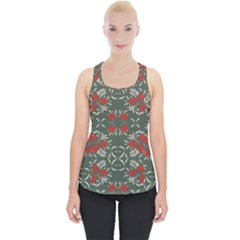 Floral Folk Damask Pattern Fantasy Flowers Floral Geometric Fantasy Piece Up Tank Top by Eskimos