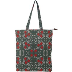 Floral Folk Damask Pattern Fantasy Flowers Floral Geometric Fantasy Double Zip Up Tote Bag by Eskimos