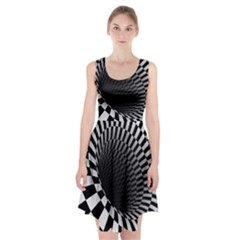 3d Optical Illusion, Dark Hole, Funny Effect Racerback Midi Dress by Casemiro