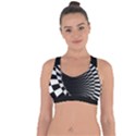 3d optical illusion, dark hole, funny effect Cross String Back Sports Bra View1